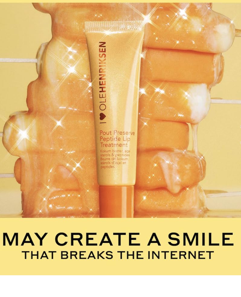 Ole Henriksen in-use application on lips, demonstrates visible plumping and glow