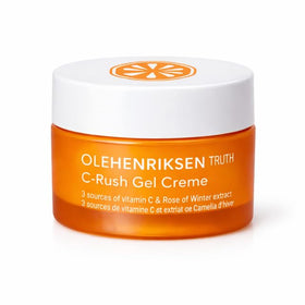 ole henriksen jar in hand for scale showing compact travel-friendly benefit