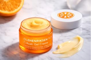 ole henriksen jar beside sunscreen and makeup showing layering under products benefit