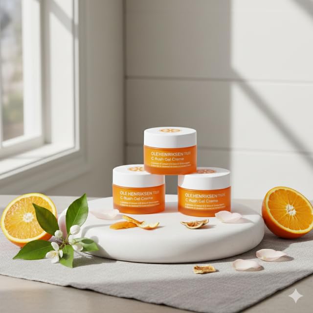 ole henriksen jar on bathroom shelf lifestyle showing routine convenience benefit