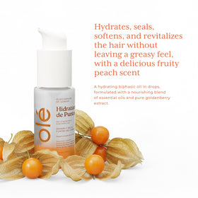 OLÉ droplets and oil texture close-up illustrating lightweight hydration