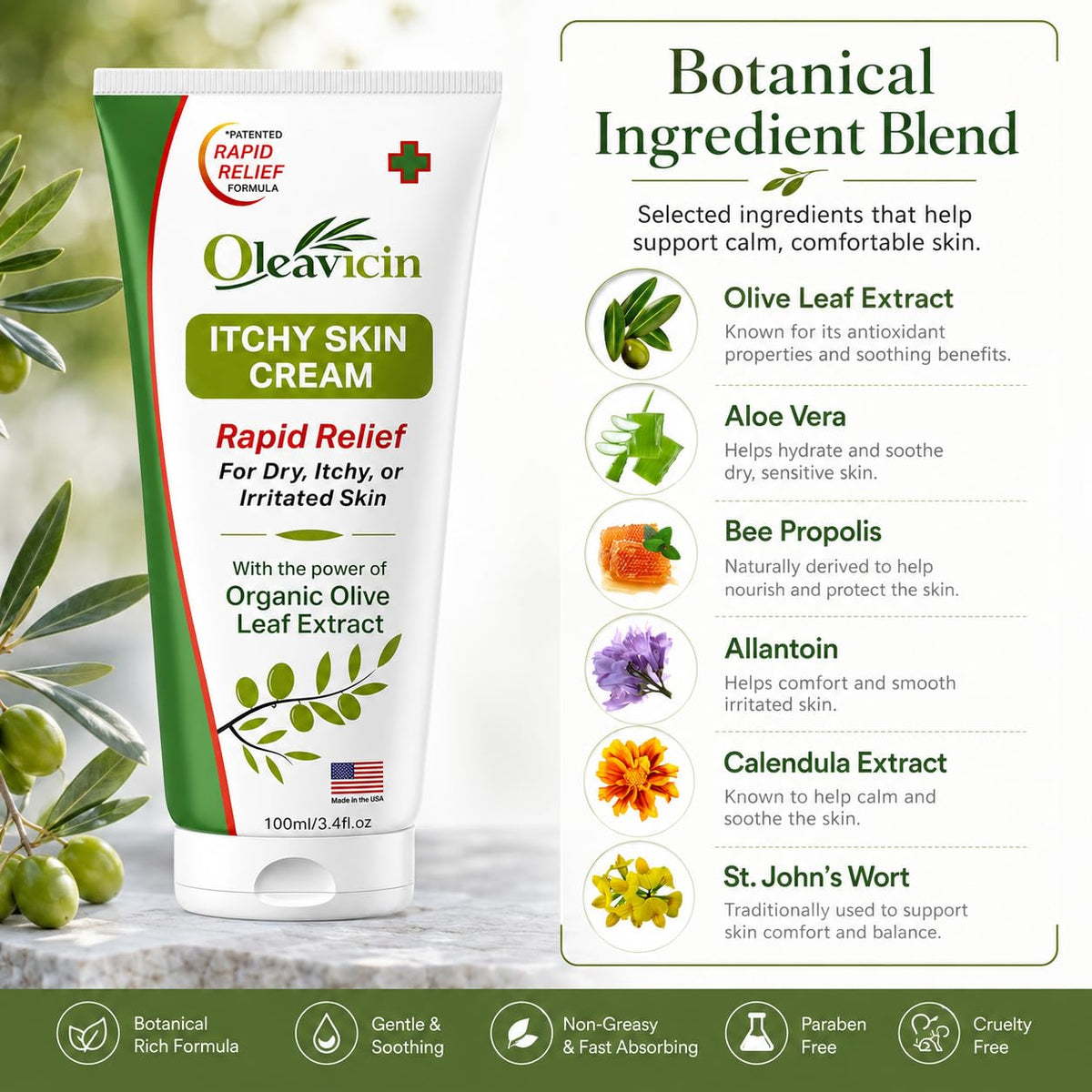 Oleavicin tube label detail highlighting organic olive leaf extract