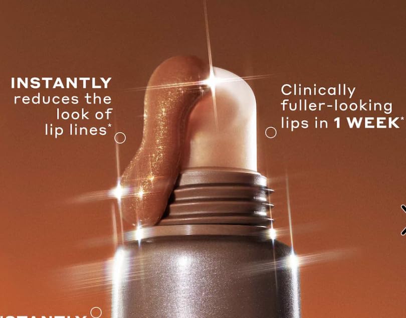 Ole Henriksen product applied on lips, demonstrating subtle golden shimmer and hydration