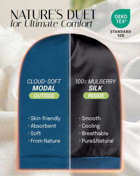 OLESILK close-up of mulberry silk lining highlighting smooth hair protection