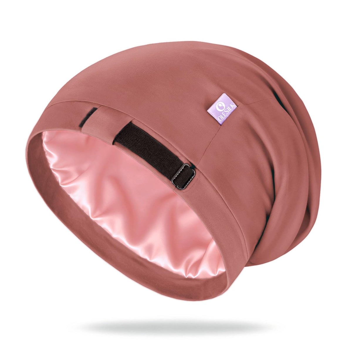 OLESILK front view of reddish brown bonnet showing sleek protective design and style