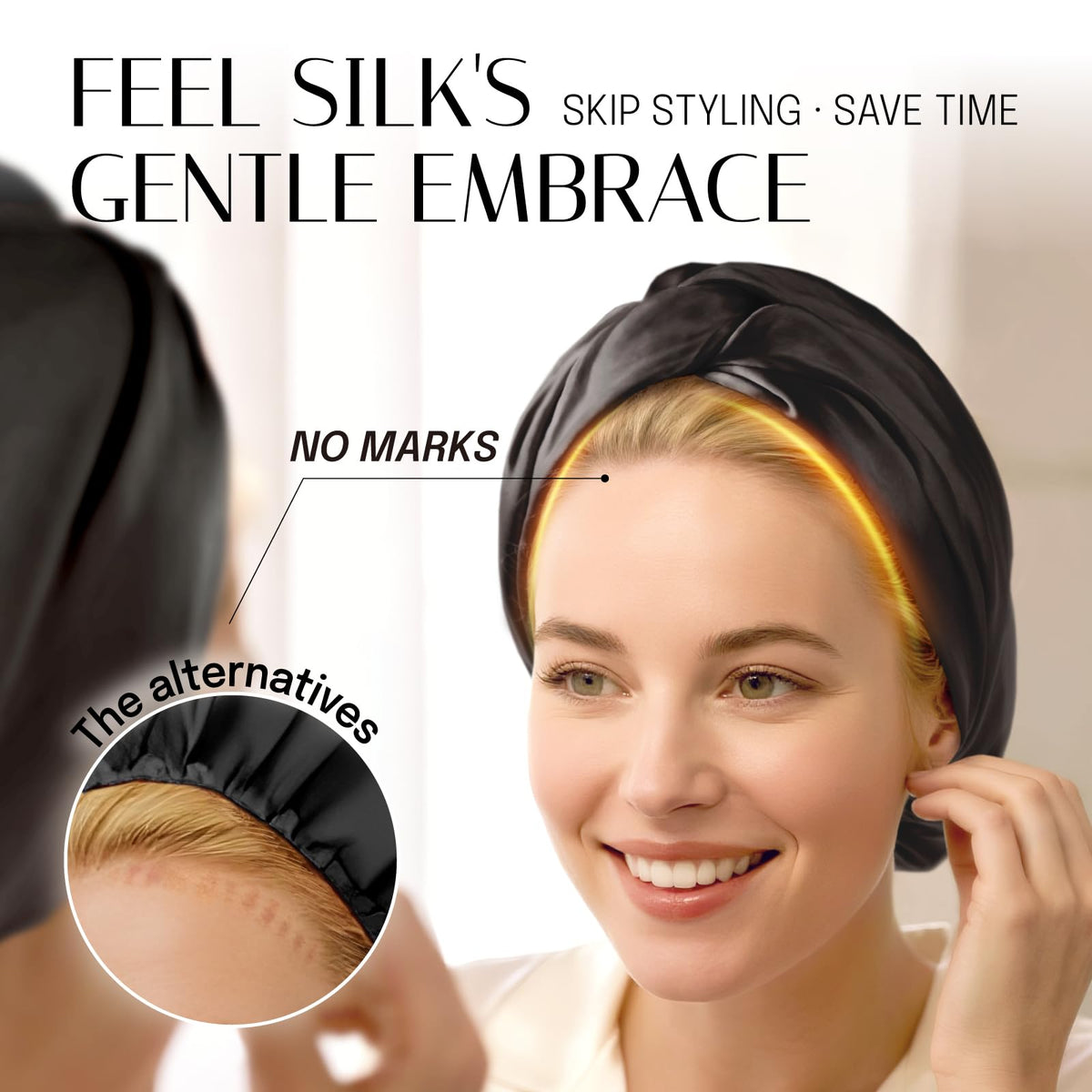 OLESILK lifestyle image on bed demonstrating overnight protection