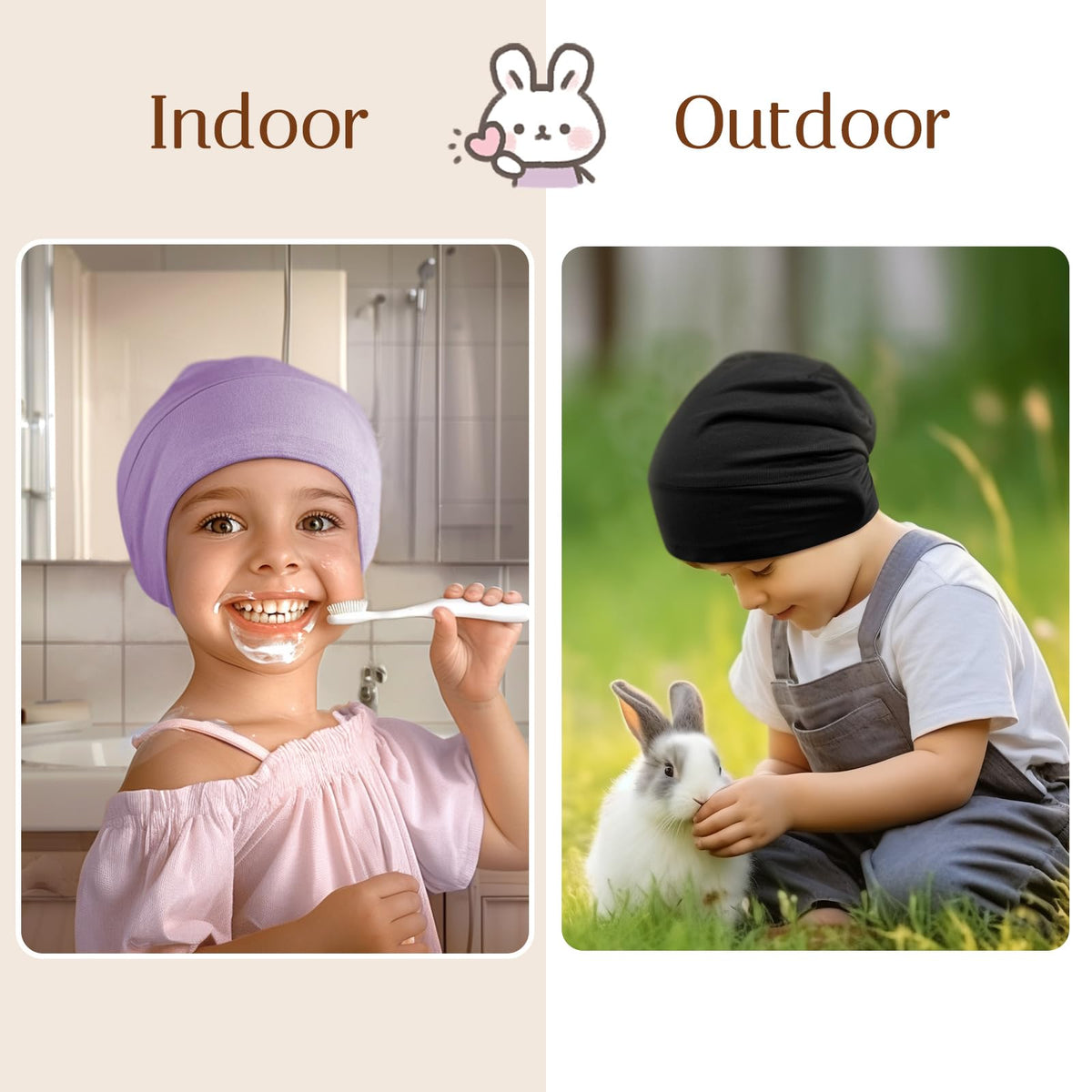OLESILK bonnet in stroller lifestyle shot protecting hair outdoors