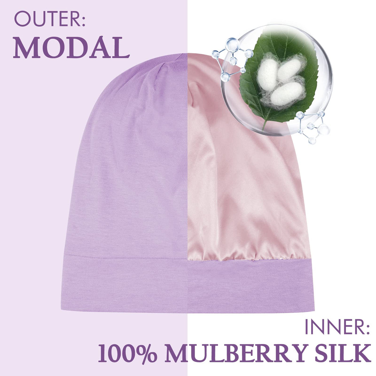 OLESILK mulberry silk lining close-up protecting hair from friction