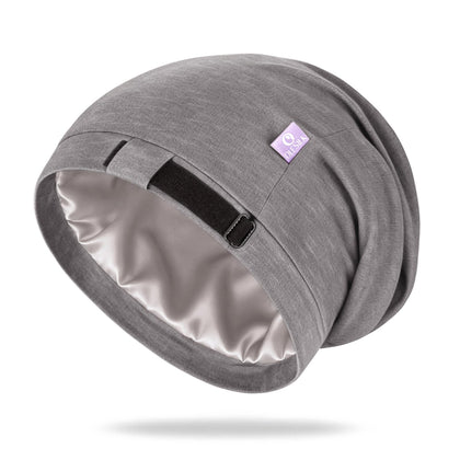 OLESILK pearl grey bonnet front view showing fit and style benefit