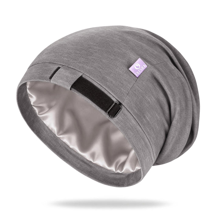 OLESILK pearl grey bonnet front view showing fit and style benefit