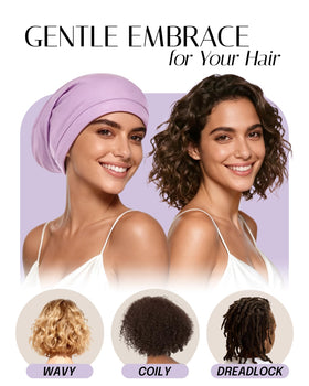 Interior view with braids inside OLESILK bonnet showing roomy protection for styled hair