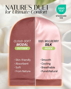 OLESILK close-up of 100% mulberry silk lining highlighting smooth hair protection