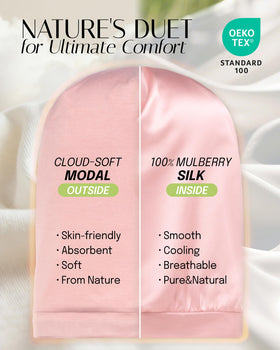 OLESILK close-up of mulberry silk lining highlights silky friction reduction