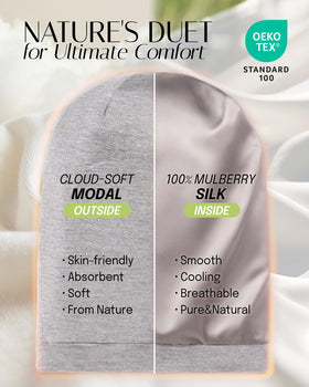 OLESILK close-up of 100% mulberry silk lining, smooth surface reduces friction
