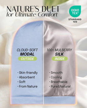 OLESILK silk lining close-up highlighting smooth mulberry texture and reduced friction benefit