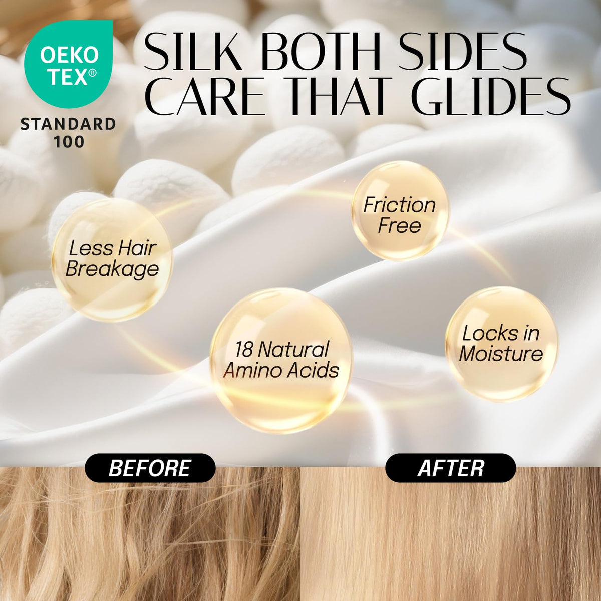OLESILK silk weave close-up highlighting smooth texture and reduced friction