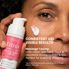 Olidiva application on cheek demonstration showing gentle use for facial hydration