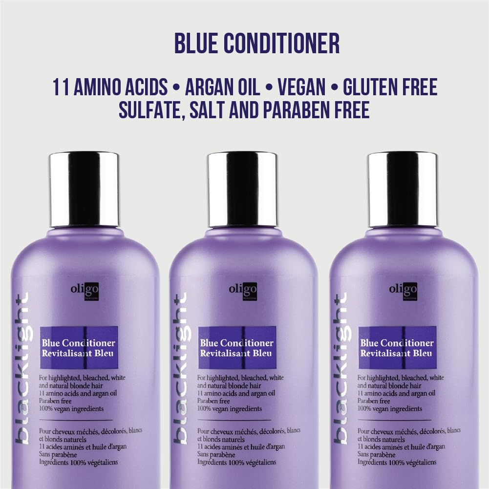 Oligo Professionnel before and after photos demonstrating reduced brassiness and cooler tone
