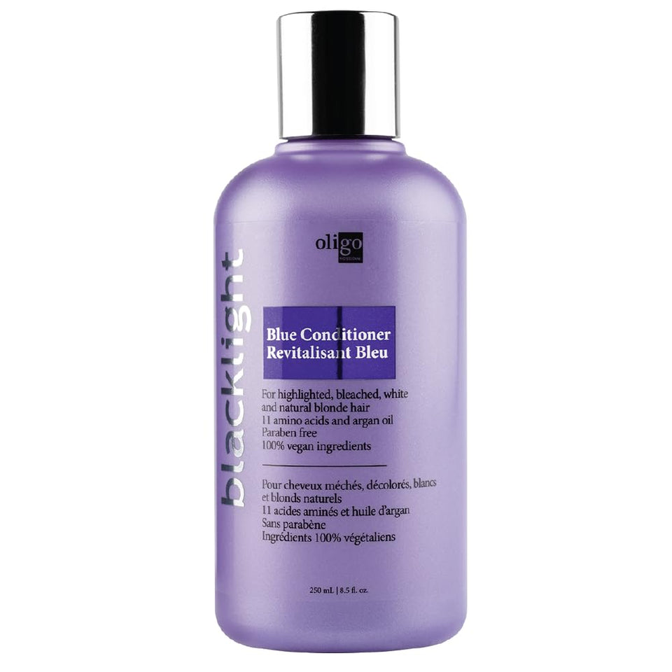 Oligo Professionnel front bottle view showing branding and cool blue color benefits