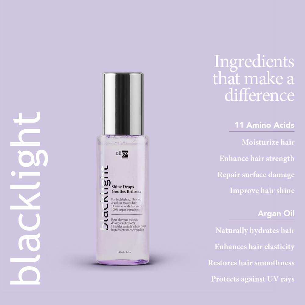 Oligo Professionnel ingredient label highlighting amino-acids and argan oil benefits