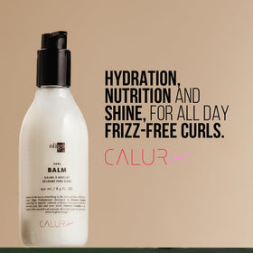 Oligo Professionnel hand applying balm to damp hair for defined curls