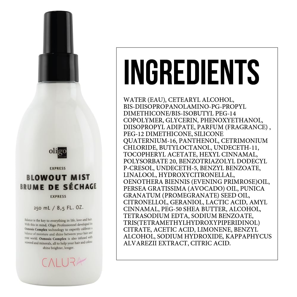 Oligo Professionnel Calura in use during blowdry to reduce drying time and protect hair