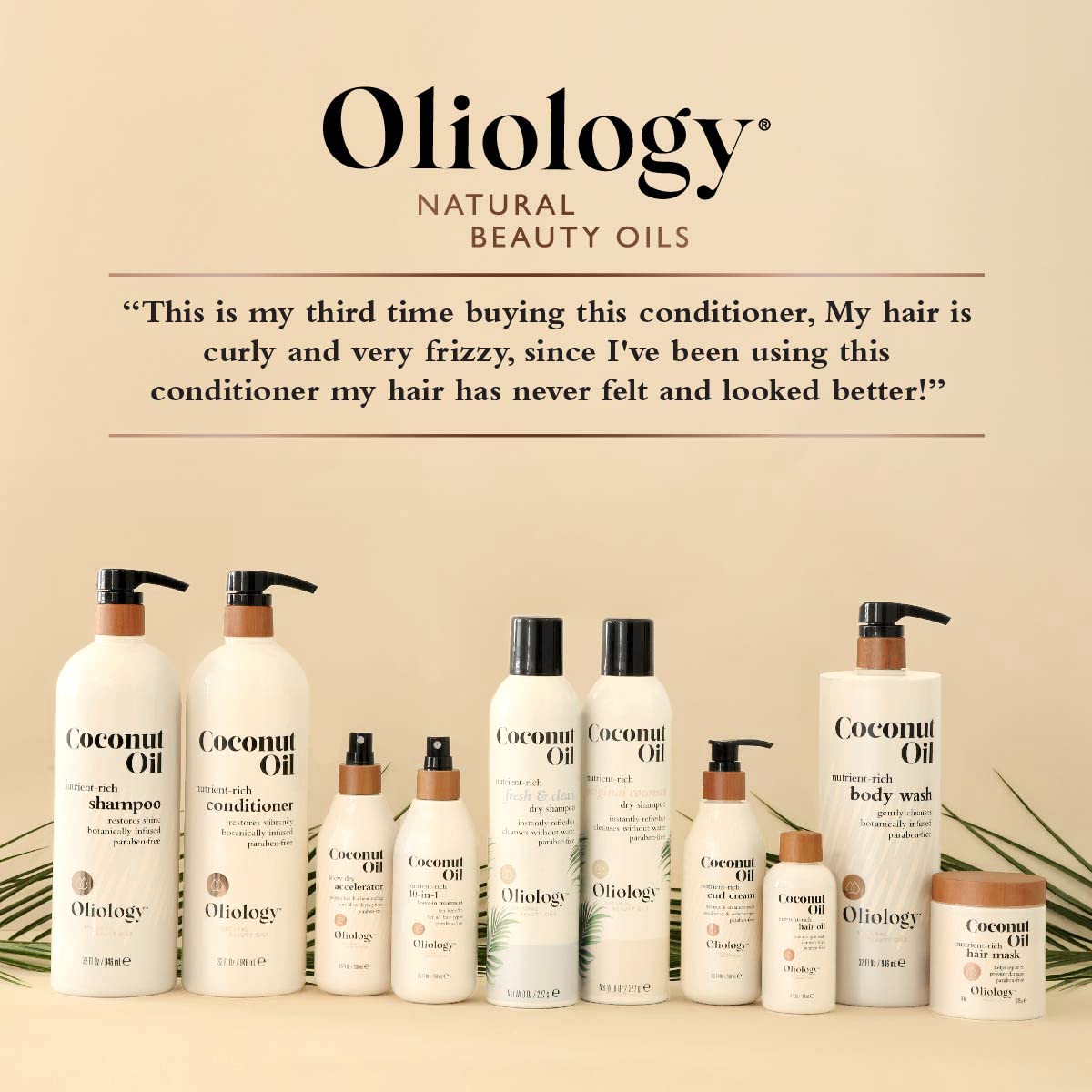 Oliology model with shiny hair after use demonstrating restored shine and softness