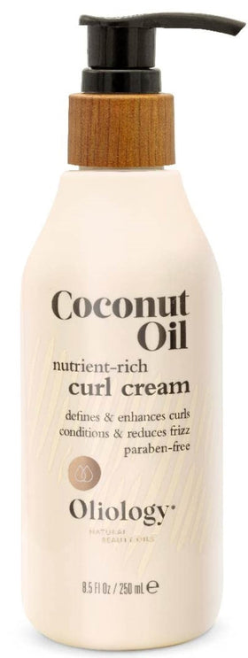 Oliology jar front view showing clean packaging and curl cream benefit