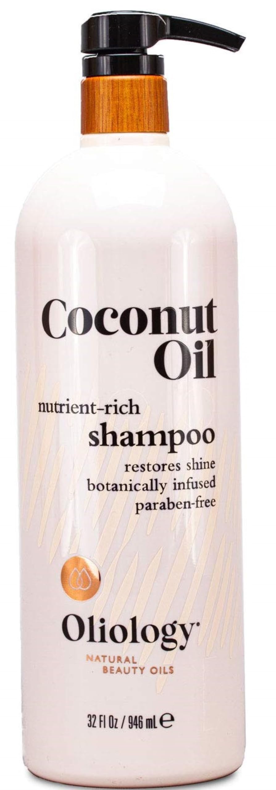 Oliology front bottle shot showing packaging and 32 oz size benefit