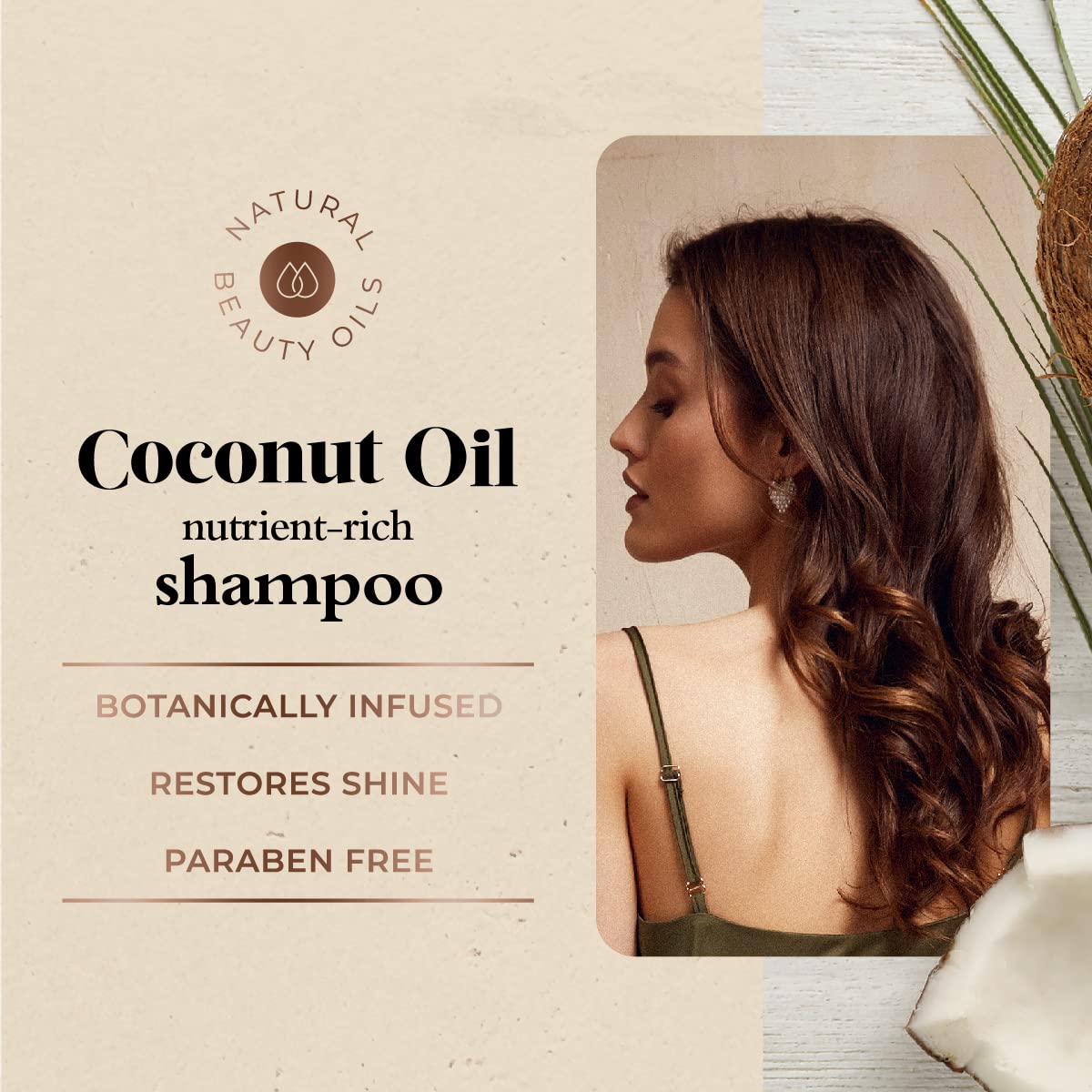 Oliology ingredient label with coconut oil and botanical extracts benefits