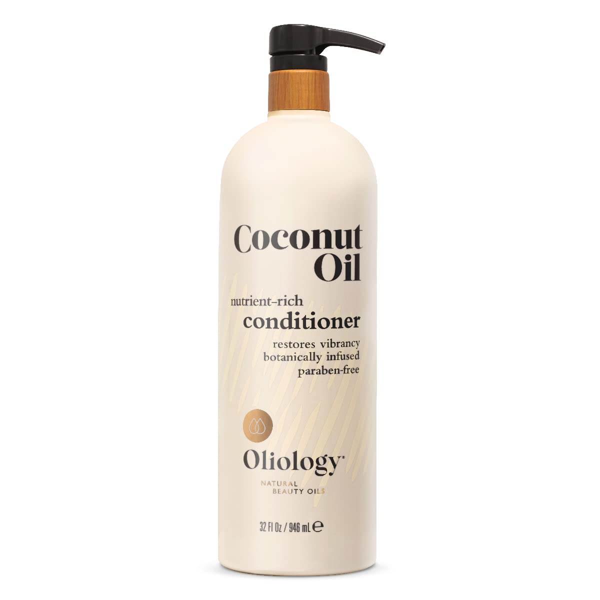 Oliology label close-up highlighting botanical ingredients and paraben-free benefit
