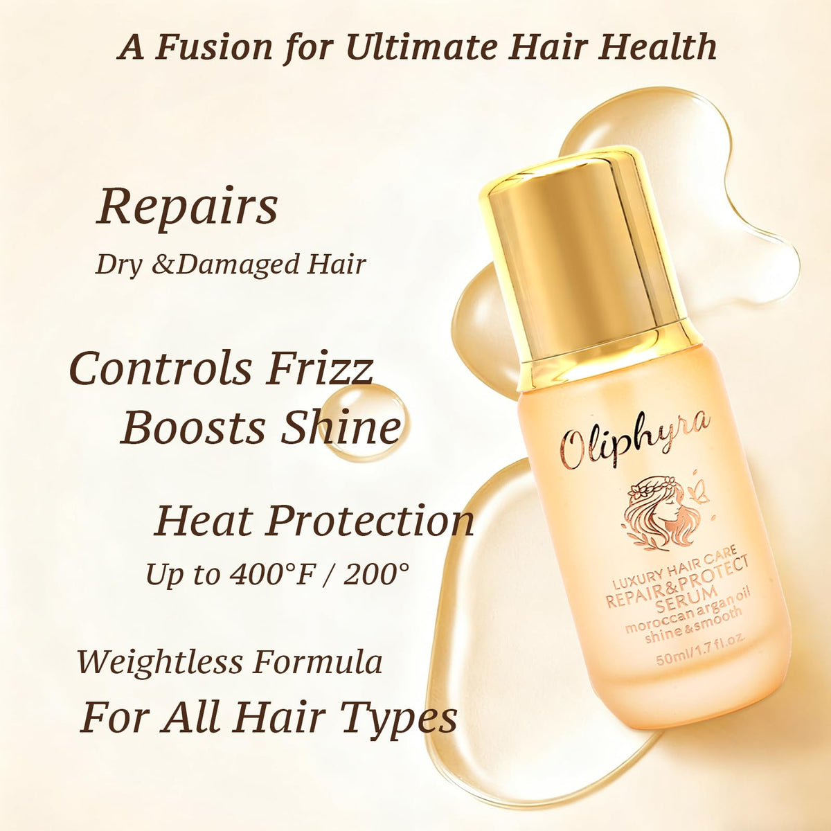 Oliphyra texture pour highlighting smooth, non-greasy serum consistency