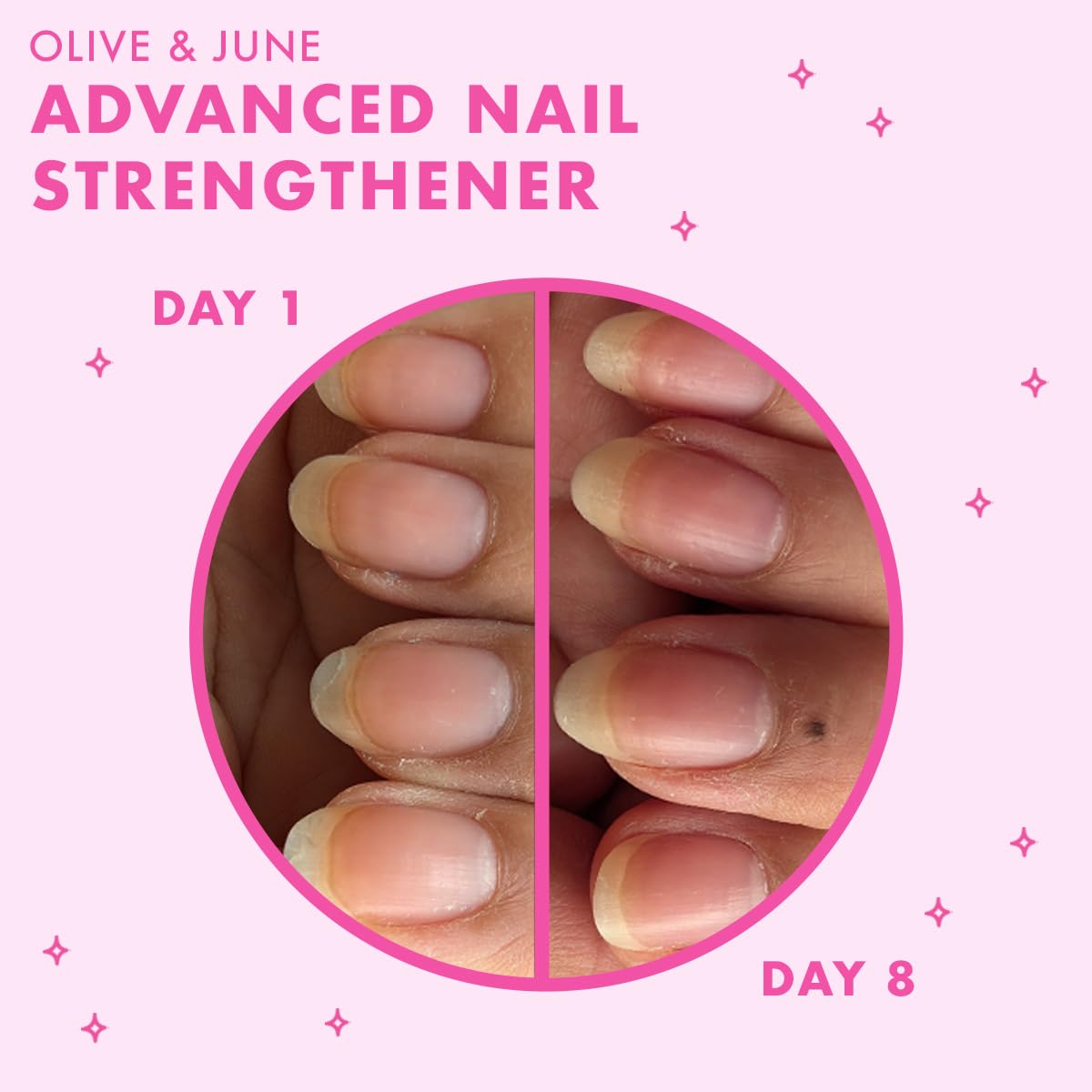 Olive & June being applied to nails for immediate protective layer