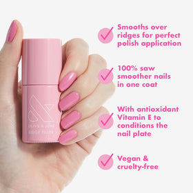 Olive & June brush applying thin coat for precise, streak-free coverage benefit