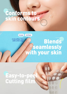 OLIVE YOUNG patch blended with light makeup for discreet blemish concealment
