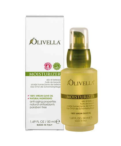Olivella front jar showing label and size, highlights natural hydration