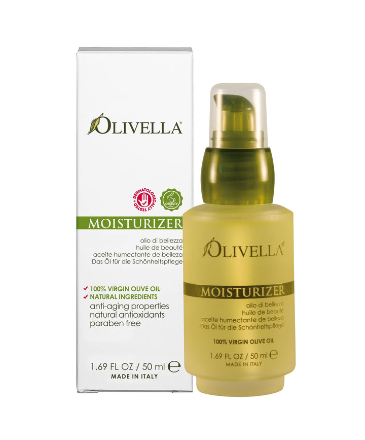 Olivella front jar showing label and size, highlights natural hydration