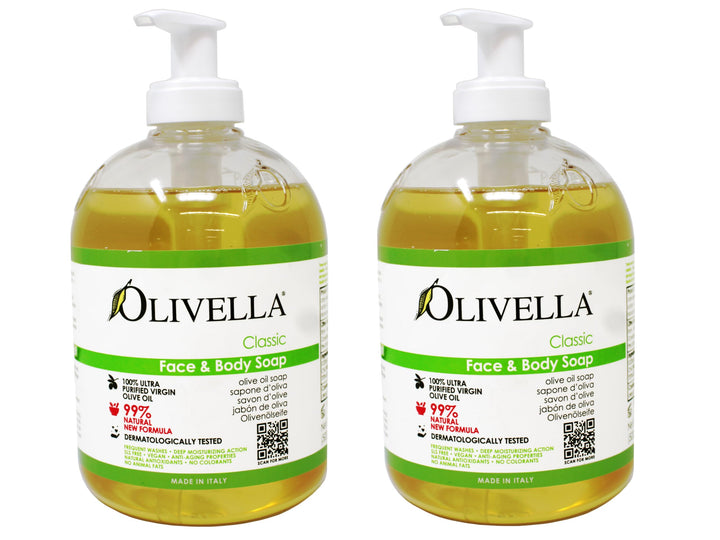 Olivella front packaging showing two bottles and clear branding for value