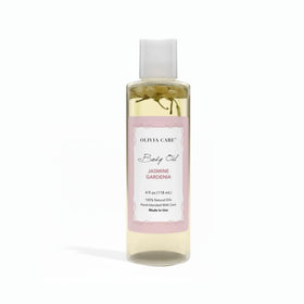 Olivia Care front packaging showing hydrating jasmine gardenia oil