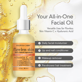 Olivia Care label detail with ingredients list emphasizing natural formula