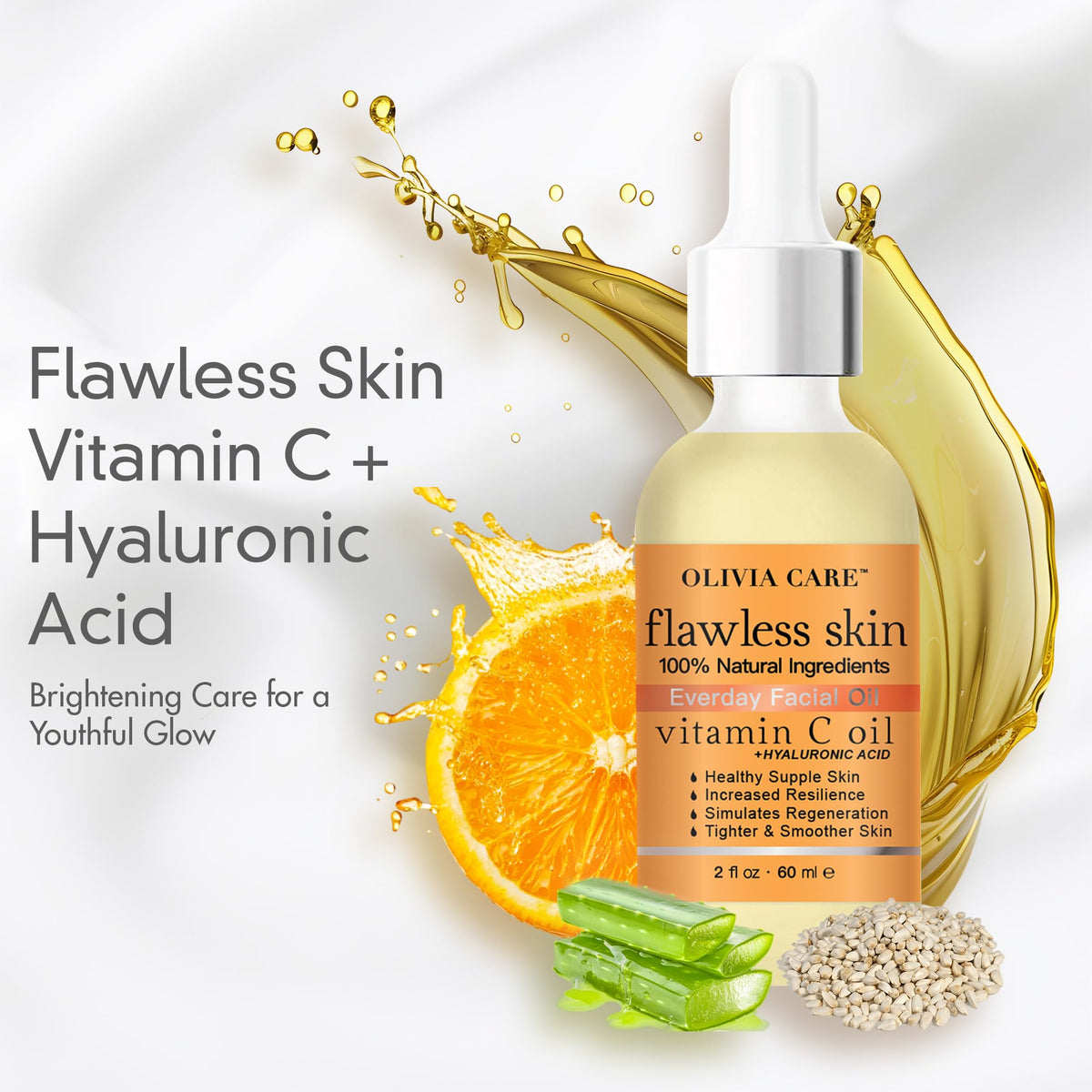 Olivia Care dropper releasing a precise oil drop for controlled application