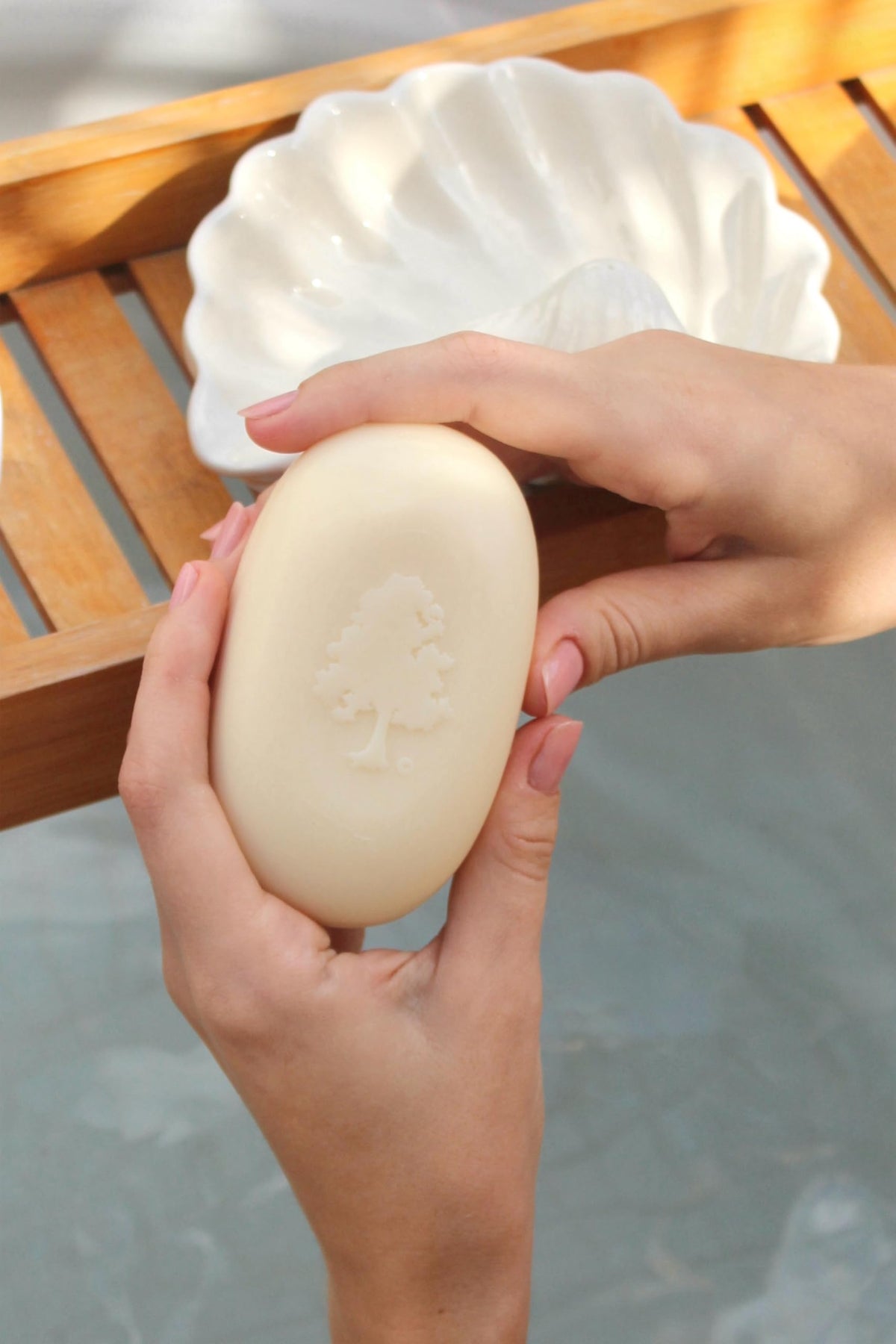 Olivia Care single bar close-up highlighting olive oil enriched texture for hydration