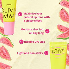 OLIVIAUMMA lifestyle shot of liptox on lips for fuller shine benefit
