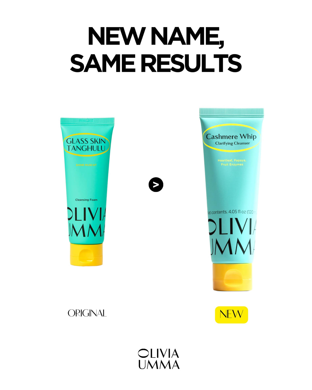 OLIVIAUMMA foam being dispensed to show rich cashmere whip texture benefit
