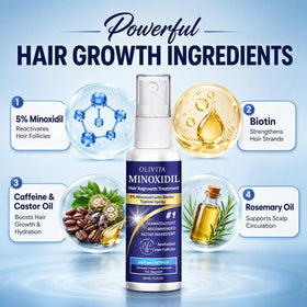 OLIVITA being applied to scalp illustrating targeted coverage benefit