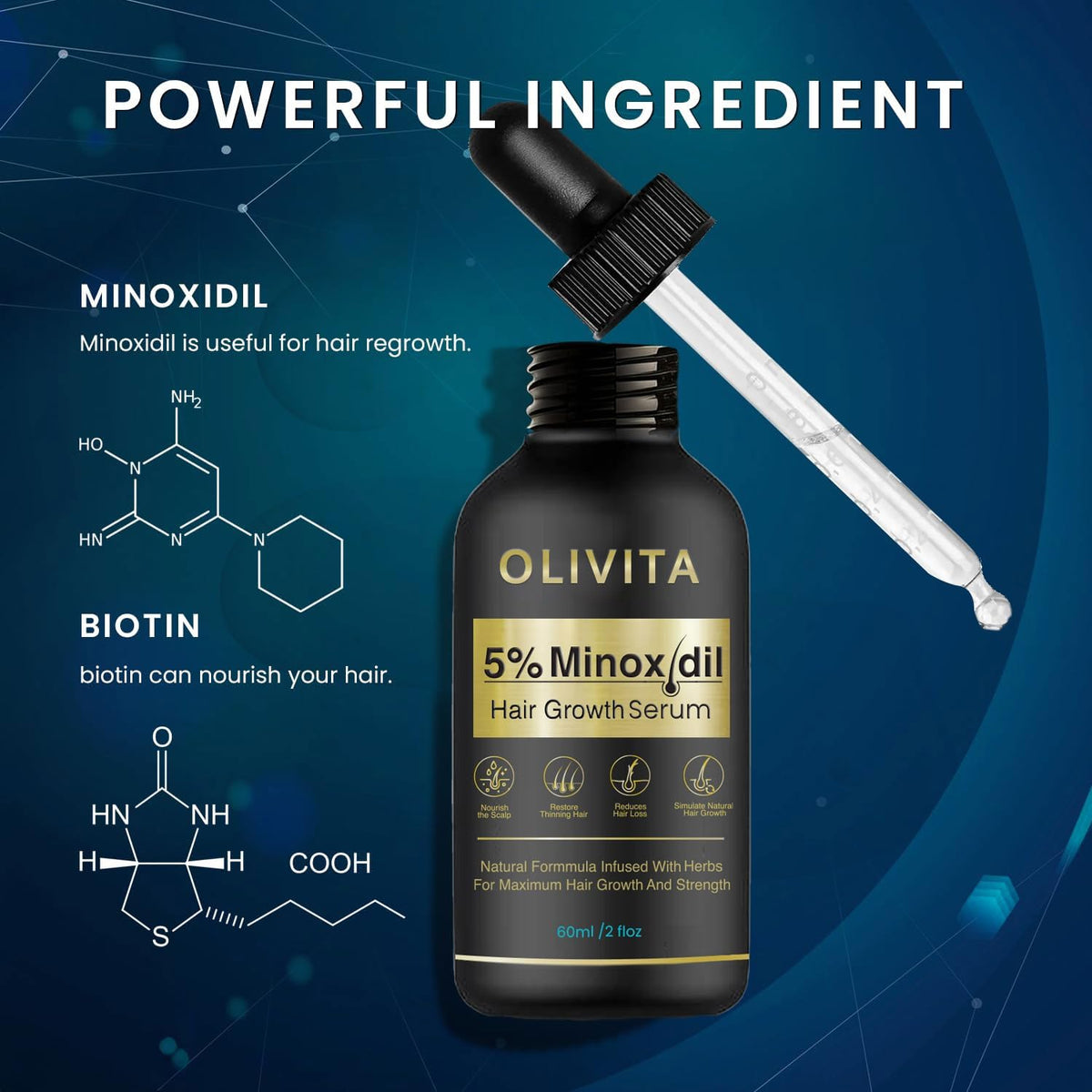 OLIVITA beard application demo showing brand aiding fuller facial hair growth