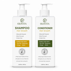OLIVITA front packaging set showing both shampoo and conditioner for fuller hair