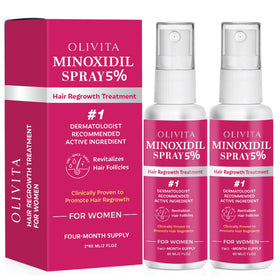 OLIVITA front packaging showing 5% minoxidil spray for quick selection
