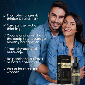 OLIVITA serum applied to scalp illustrating targeted application and follicle support