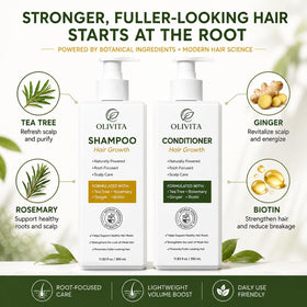 OLIVITA shampoo lather on wet hair showing gentle cleansing and lift
